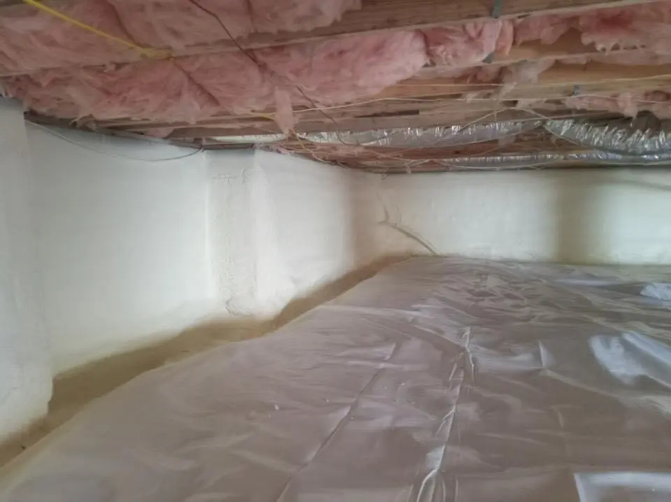 Crawl space encapsulation with closed-cell spray foam for Spray Foam Roofing Repair in Chicopee