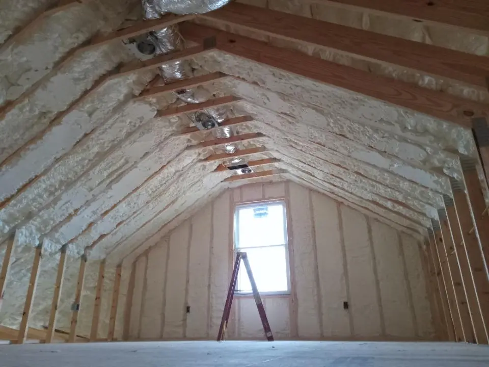 Spray foam roofing application for Crawl Space Insulation project in Chicopee